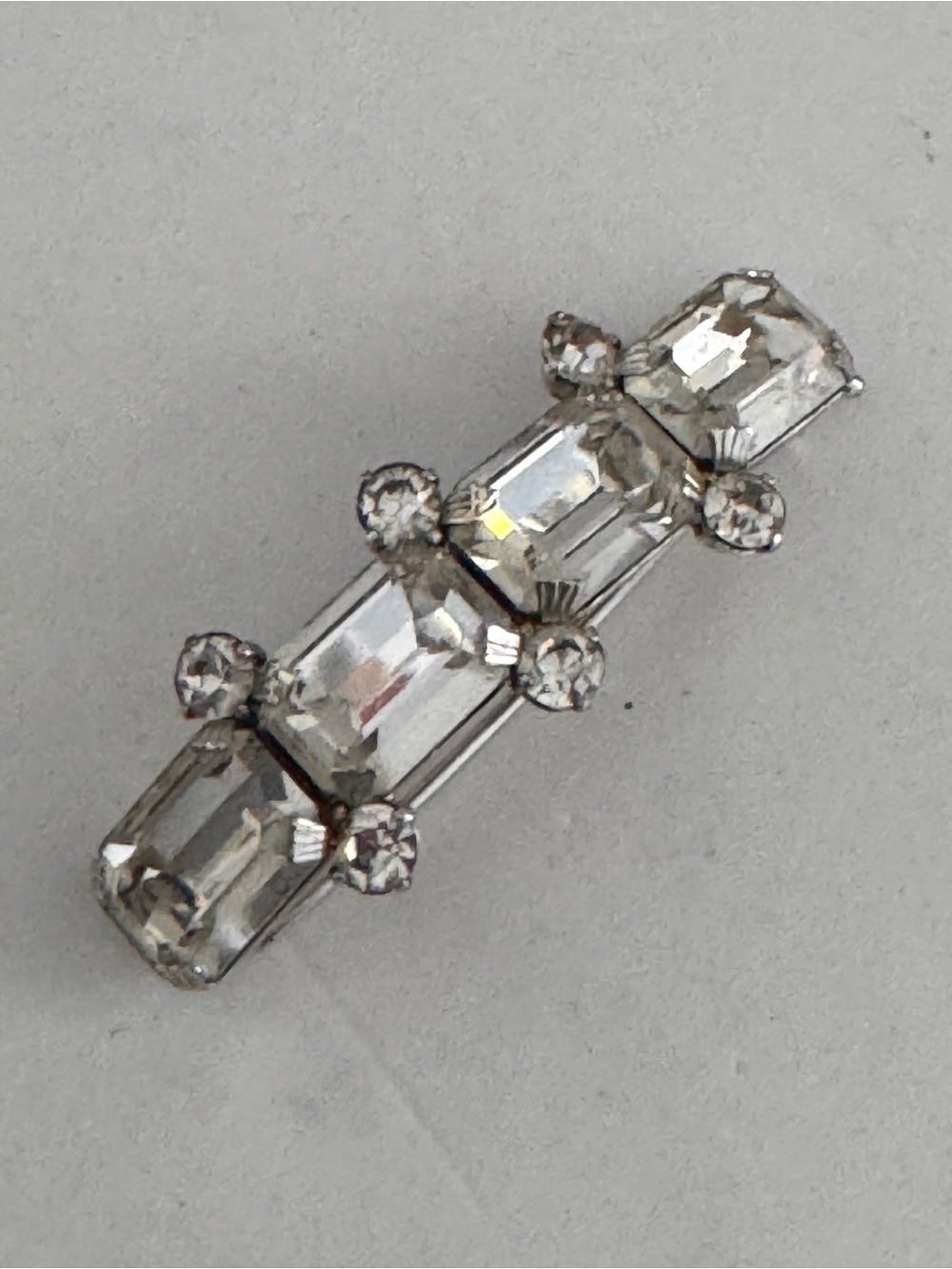 Vintage hair clip barrette rhinestones 50’s